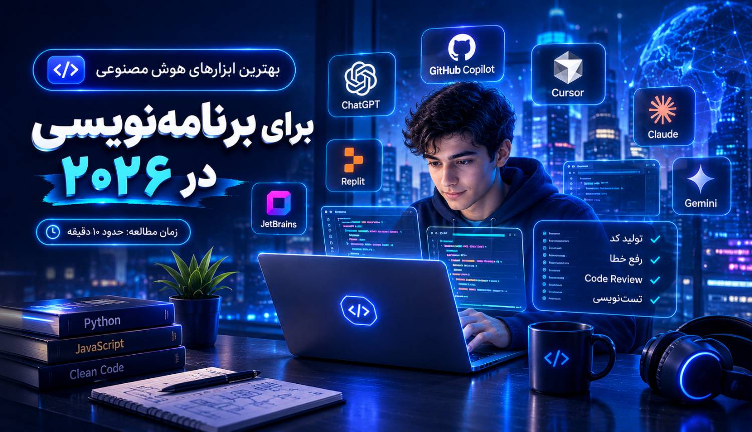 بهترین ابزارهای هوش مصنوعی برای برنامه‌نویسی در ۲۰۲۶
